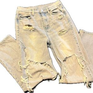 American Eagle High Waisted Ripped Mom Jeans 2